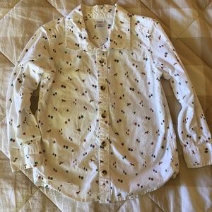 Old Navy boys Woodland foxes print size 5T button down dress shirt